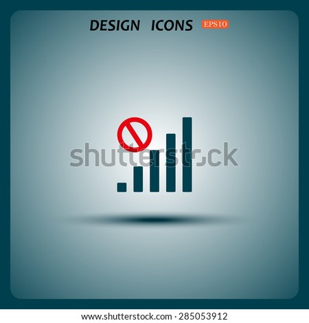 no signal, poor signal strength, signal strength indicator. icon. vector design