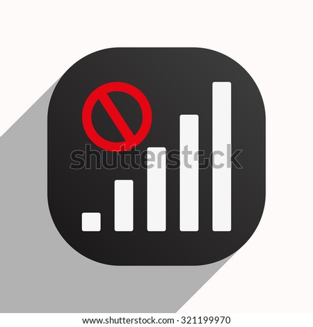 no signal, poor signal strength, signal strength indicator. icon. vector design