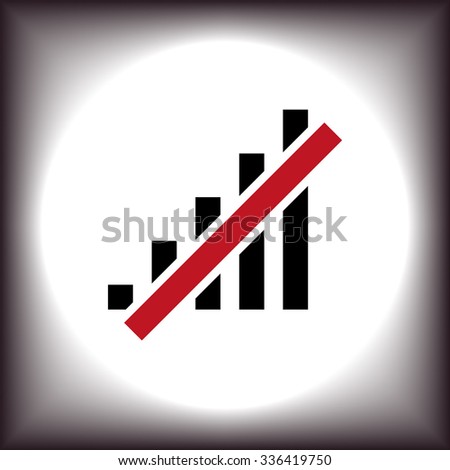 no signal, poor signal strength, signal strength indicator. icon. vector design