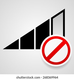 No Signal Sign. Bad Antenna, No Internet Connection Concepts. Jamming, Interference Icon