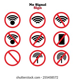 No signal sign vector.no signal area   