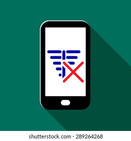 No signal strength indicators. Network status with long shadow