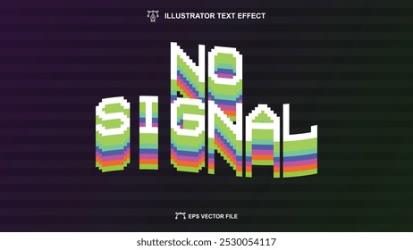 No Signal text style, Vintage editable text effect