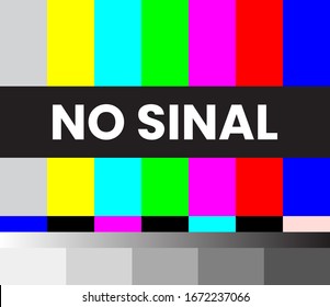 No Signal TV Test Card Of Vector Color Bars. Eps10 Vector Illustration.