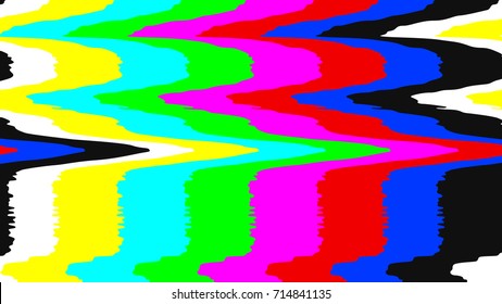 No signal TV test pattern. Digital glitch distortion. Vector illustration.