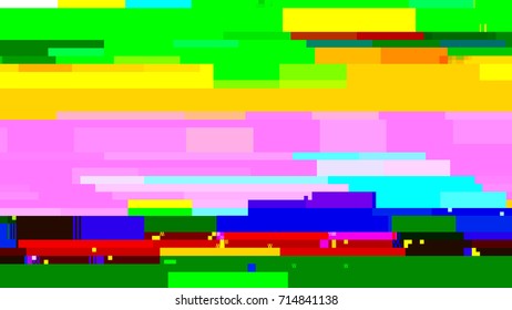 No signal TV test pattern. Digital glitch distortion. Vector illustration.