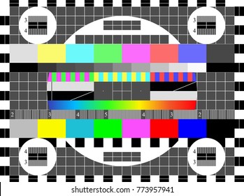 No signal TV test pattern background. Vector illustration.