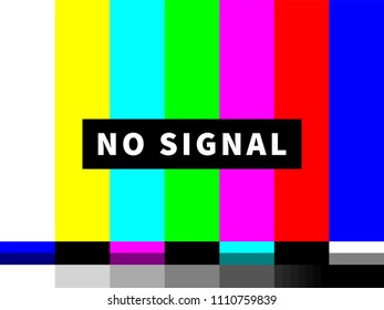 No signal TV test of vector colors bar test pattern
