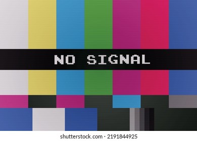 No signal tv.Vintage VHS  defects noise and artifacts effect. Glitch effect.