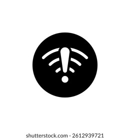 no signal or weak wifi connection icon. Represents connection error, internet error, network problems, or disconnection