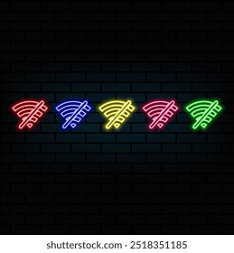 no signal wi fi neon sign, trends on black background. Vector illustration..