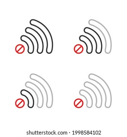 No signal wifi. No internet connection. Error connection sign symbol concept. Illustration vector