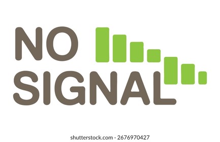 Sem Sinal Ícone E Texto Sem Fio