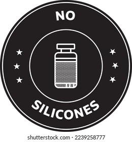 Ilustración de icono de vector redondeado negro sin siliconas