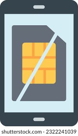 No Sim Card Vector Icon Flat Style