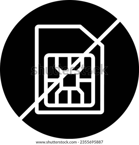 No Sim Card Vector Icon Glyph Style