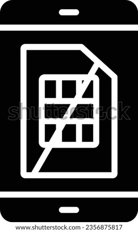 No Sim Card Vector Icon Glyph Style