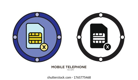 No sim vector illustration lineal color and filled design