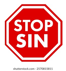 No sin, prohibitory sign. Flat vector illustration isolated on white background.