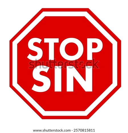 No sin, prohibitory sign. Flat vector illustration isolated on white background.