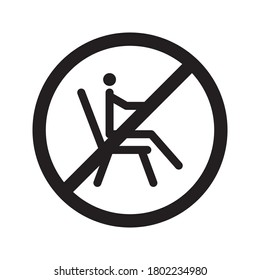 Sin sentarse. No te sientes en la superficie, signo de prohibición