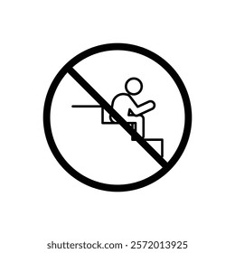 No sitting sign vector in black colors