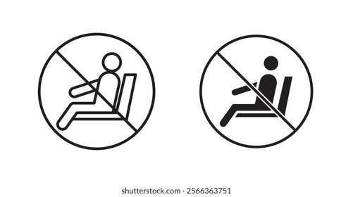 No sitting sign vector in line stroke and flat versions