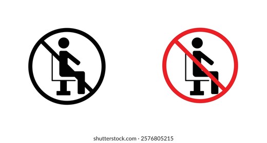 No sitting sign vector pack for web designs