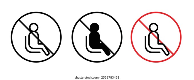 No sitting sign vector set