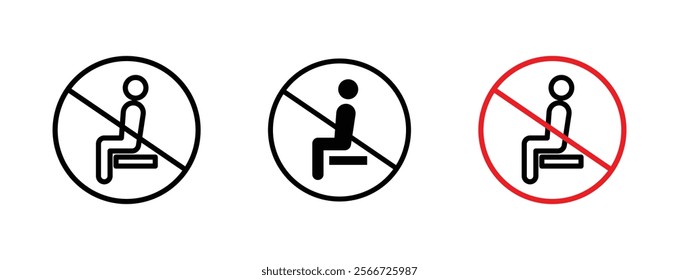 No sitting signs vector collection pack