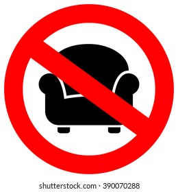 No sitting vector sign illustration isolated on white background