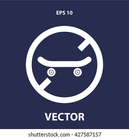 no skateboard icon. skateboard forbidden vector illustration
