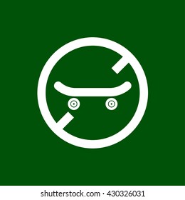no skateboard icon. skateboard forbidden vector illustration
