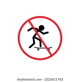 No skateboarding sign. Vector icon.