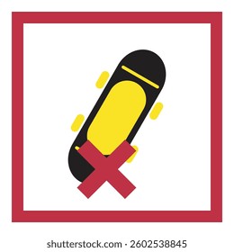 No skateboarding warning sign for public warning sign