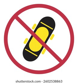 No skateboarding warning sign for public warning sign