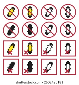 No skateboarding warning sign set for publick warning sign