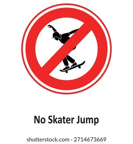 No Skater Jump Vector icon which can easily modify or edit

