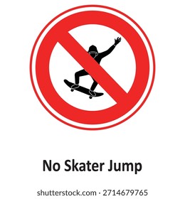 No Skater Jump Vector icon which can easily modify or edit


