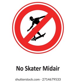 Kein Skater Midair Vektor-Symbol, das leicht geändert oder bearbeitet werden kann

