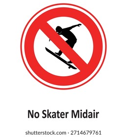 Kein Skater Midair Vektor-Symbol, das leicht geändert oder bearbeitet werden kann

