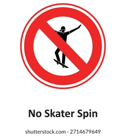 Kein Skater Spin Vektor-Symbol, das leicht geändert oder bearbeitet werden kann

