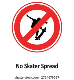 No Skater Spread Vector icon which can easily modify or edit

