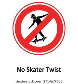 Kein Skater Twist Vektor-Symbol, das leicht geändert oder bearbeitet werden kann

