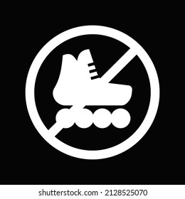 No skating allowed white monochromatic prohibition vector sign