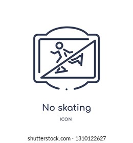 no skating icon from traffic signs outline collection. Thin line no skating icon isolated on white background.