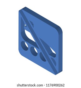 No skating isometric left top view 3D icon