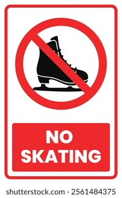 No Skating Prohibited Sign Vector