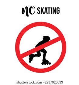  No skating sign concept design stock illustration, prohibition notice