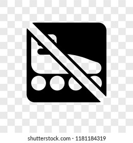 No skating vector icon isolated on transparent background, No skating logo concept
